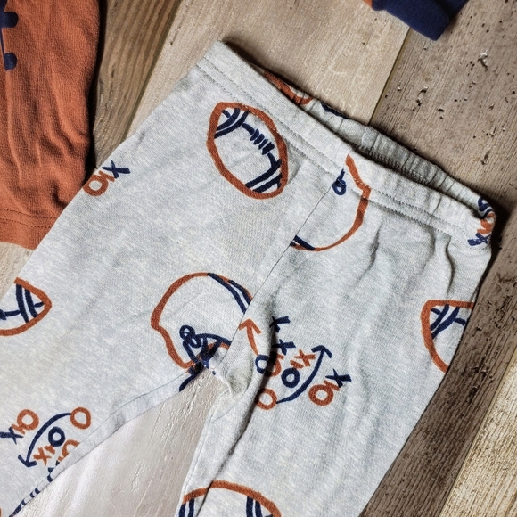 Carter's Baby Toddler Boy Size 18m 2pc Pajama Set Football Graphics EUC - Picture 4 of 14